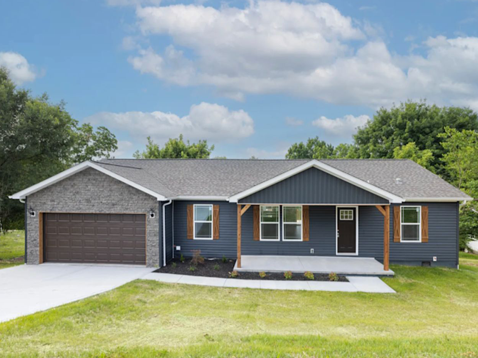 Foldum permanent home exterior with Hardie cement siding