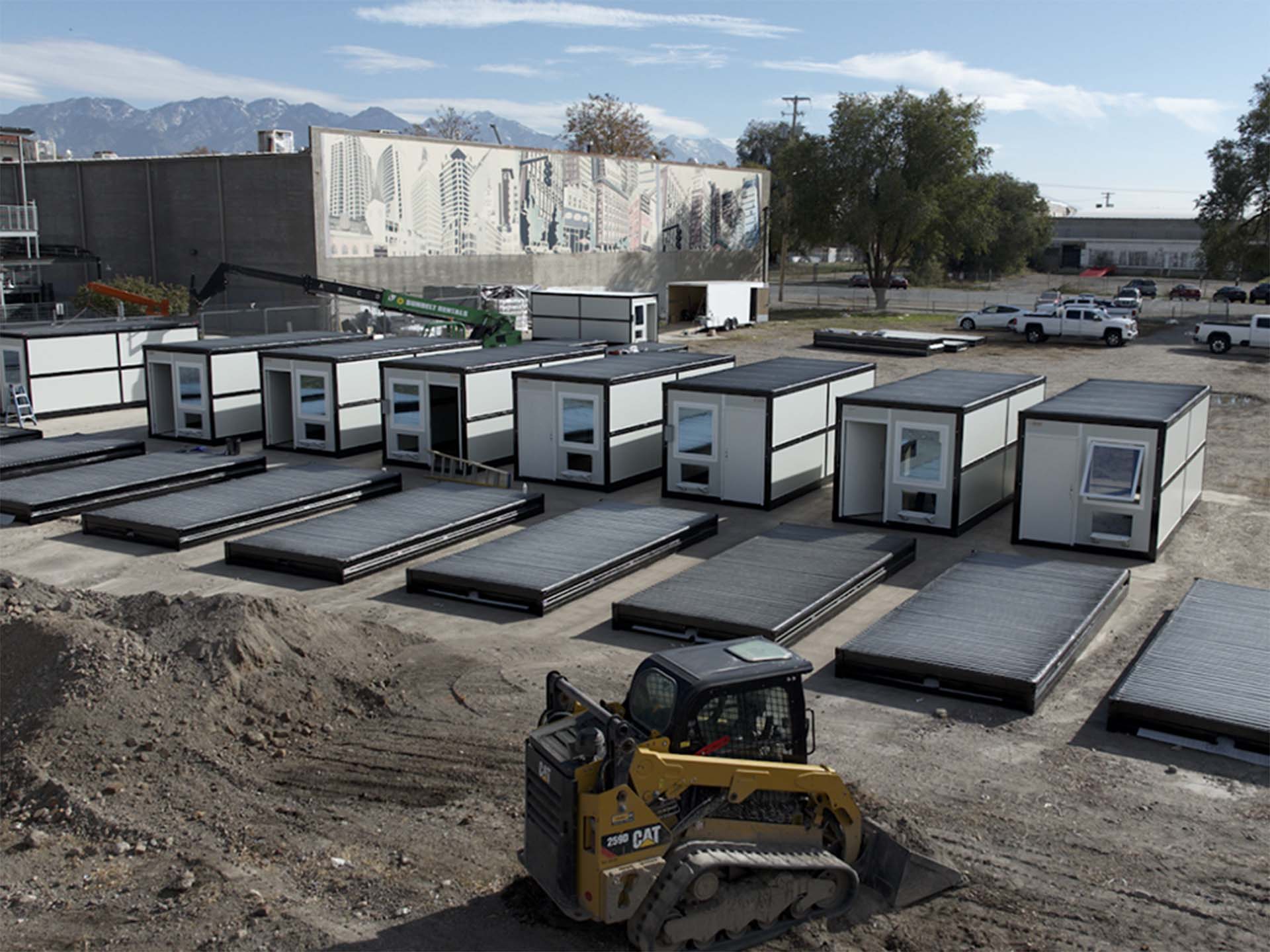 Foldum galvanized steel temporary micro-shelter deployed on site